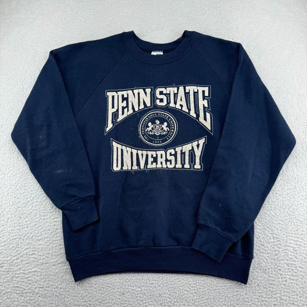 VTG Fruit of the Loom Penn State Nittany Lions Sweatshirt Men Large (M) Blue USA